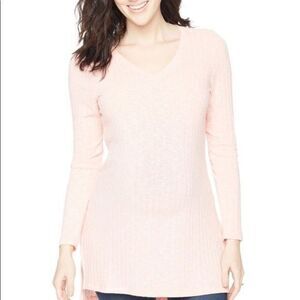 Motherhood Maternity Pink Rib Knit Tunic New Large 19A